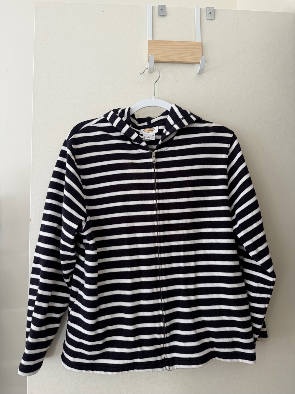Y2K Talbots Striped Hooded Zip Jacket